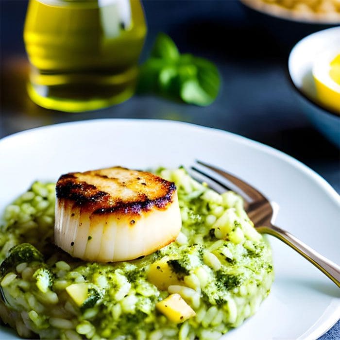 Risotto alle Capesante e Pesto@Canva