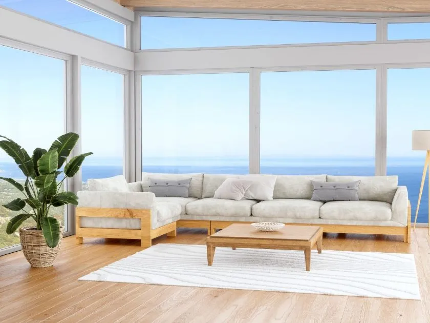 salotto di una veranda al mare