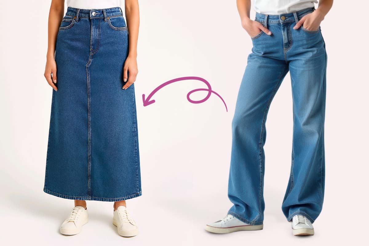 Pantalone jeans e gonna jeans