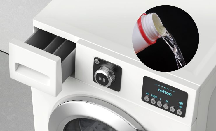 lavatrice con cassetti, candeggina 