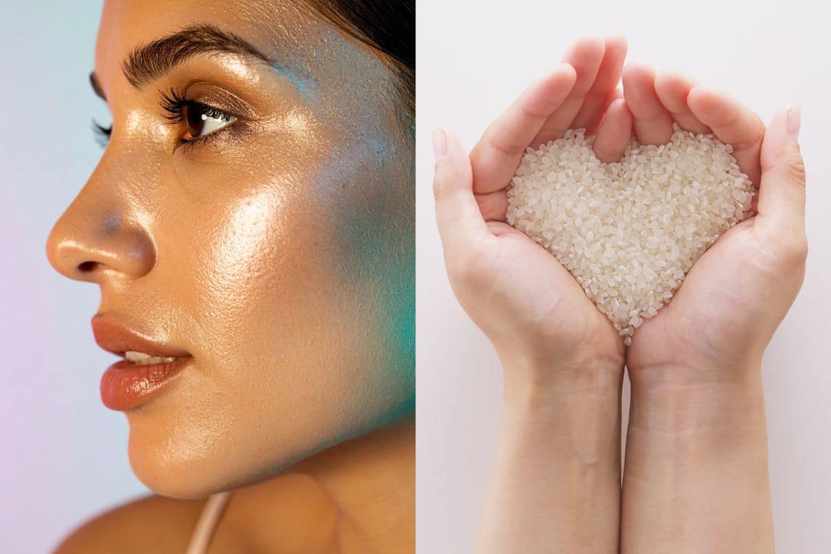 Viso di donna e riso