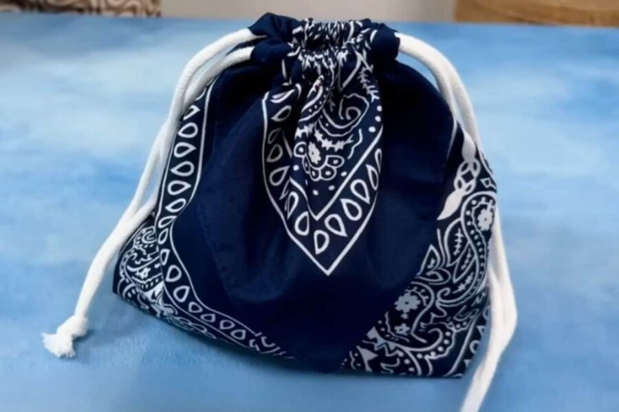 borsa foulard blu