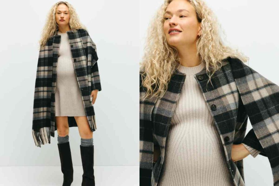 modella premaman con uno degli abiti nelle novità H&M