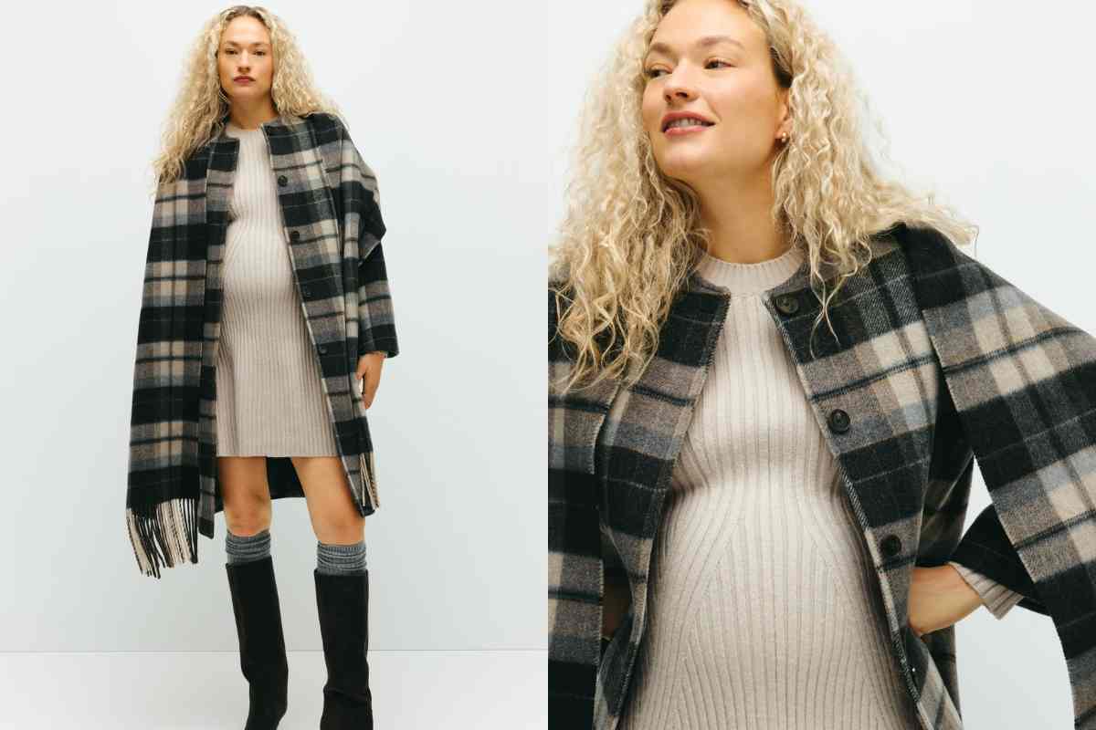 modella premaman con uno degli abiti nelle novità H&M
