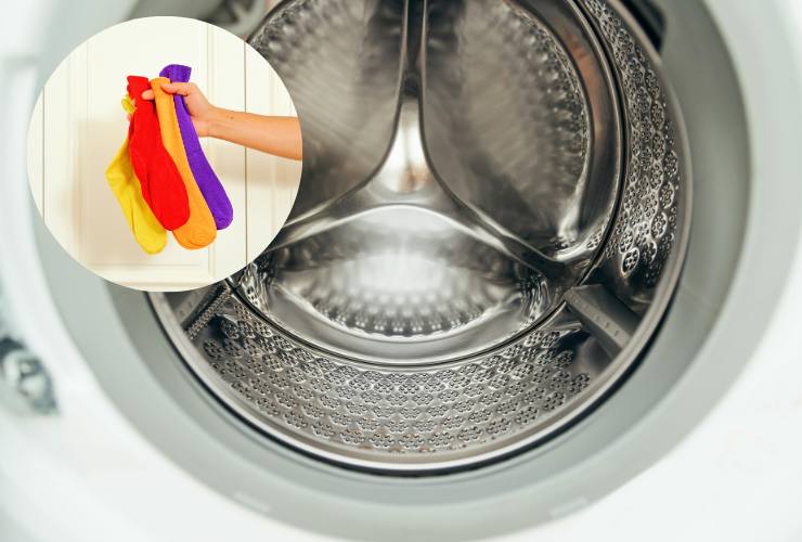 cestello della lavatrice, calzini 