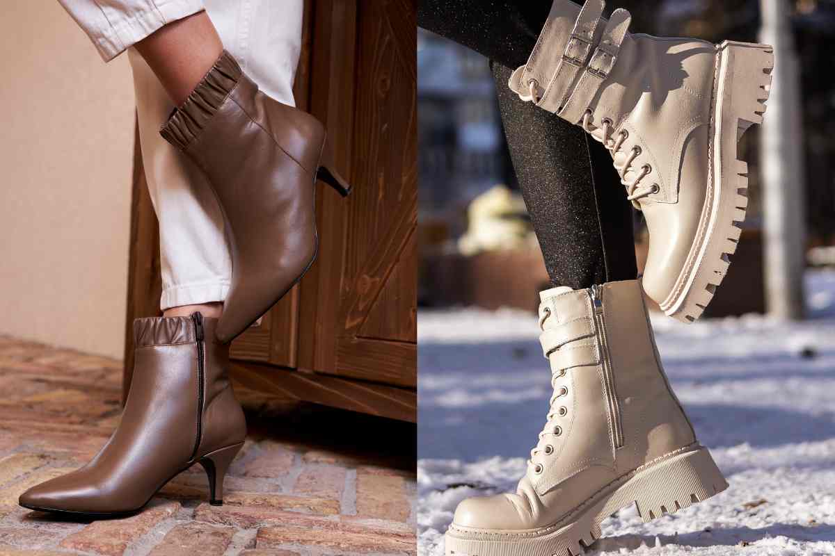 due modelli di scarpe calzate da modelle tra le tendenze dell'inverno
