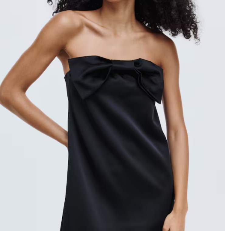 abito nero con fiocco