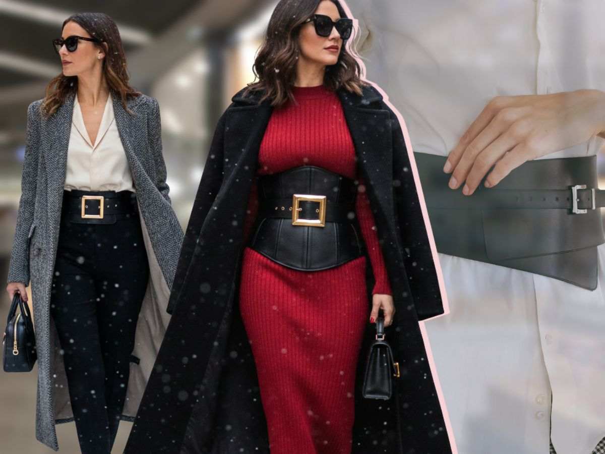 La nuova formula di stile è la maxi cintura in pelle: elegante ma anche furba(per nascondere la pancia)