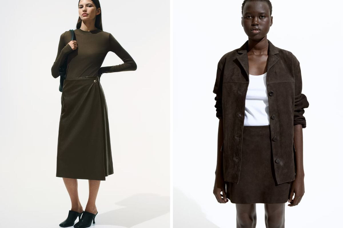 Donne con gonne di pelle