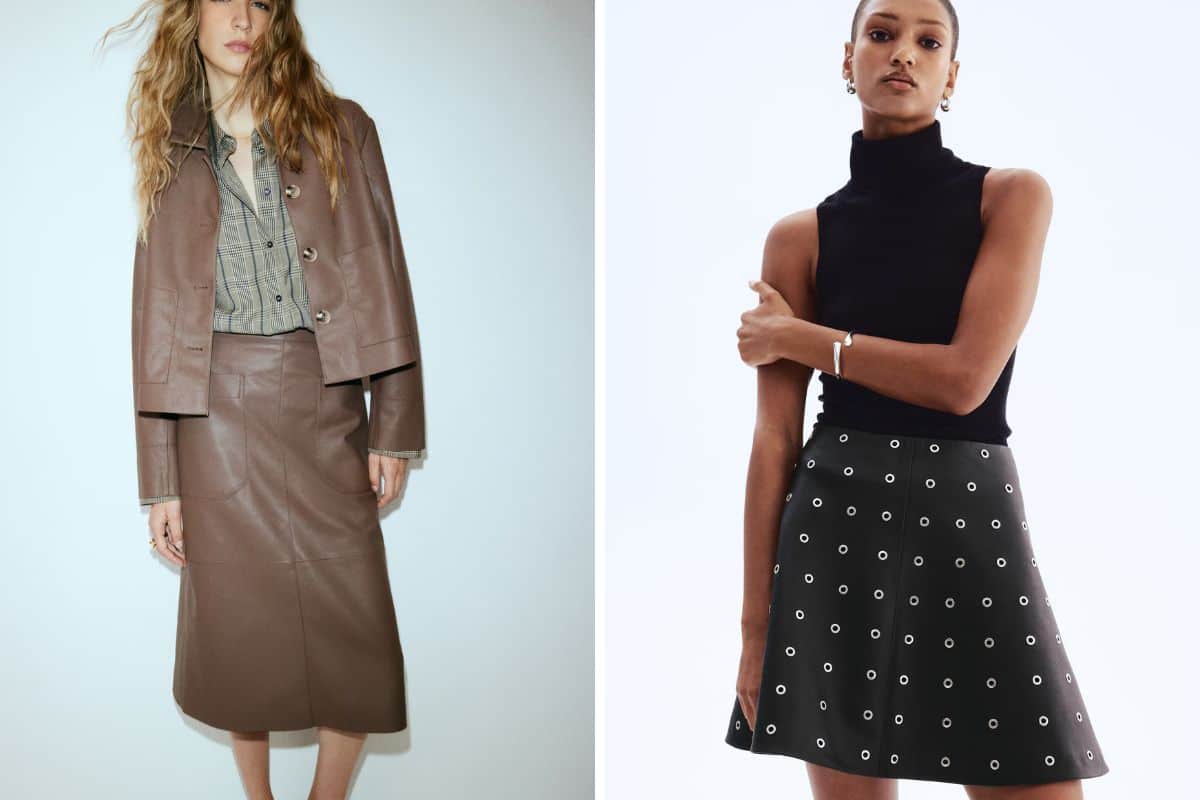 Donne con gonne di pelle