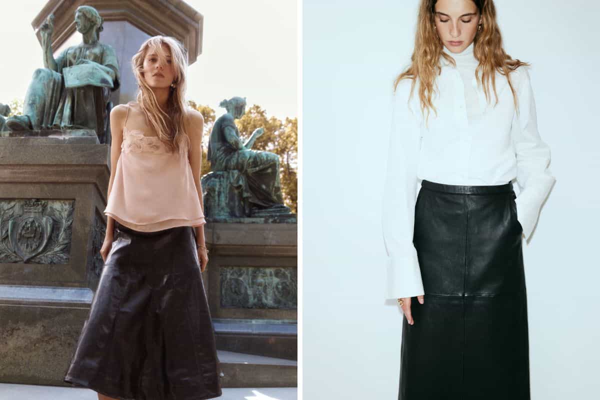 Donne con gonne di pelle