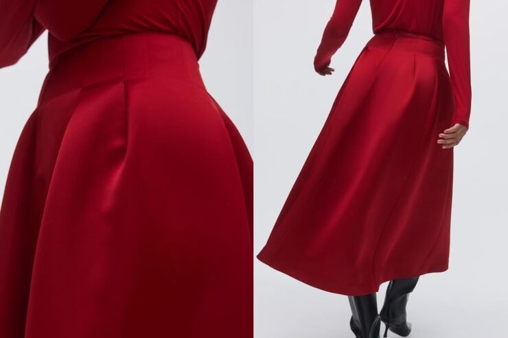 Gonna rossa svasata su modella 