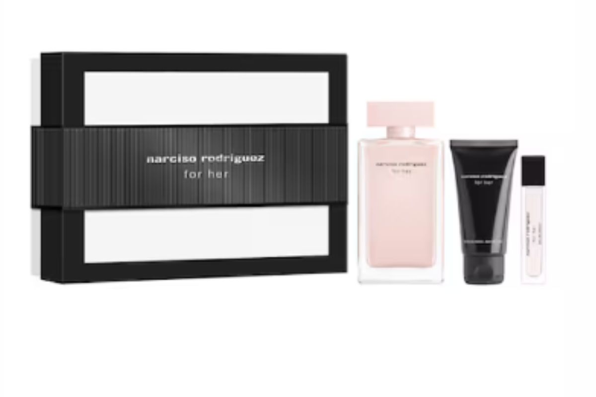 cofanetto bianco e nero con prodotti accanto