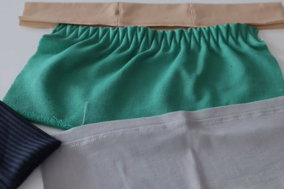 Diversi tessuti con orlo