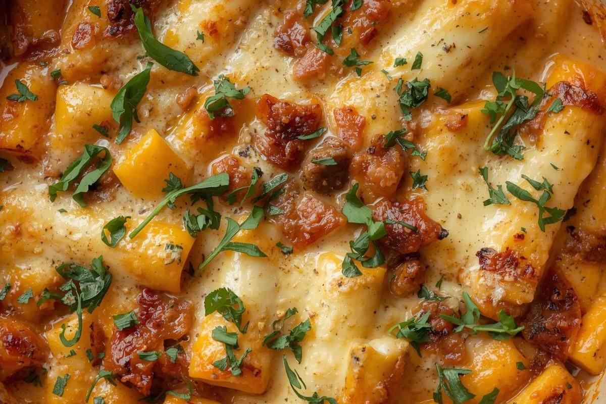Hai mai provato la pasta gratinata con zucca e pancetta? Cremosa, filante e pronta a conquistare tutti