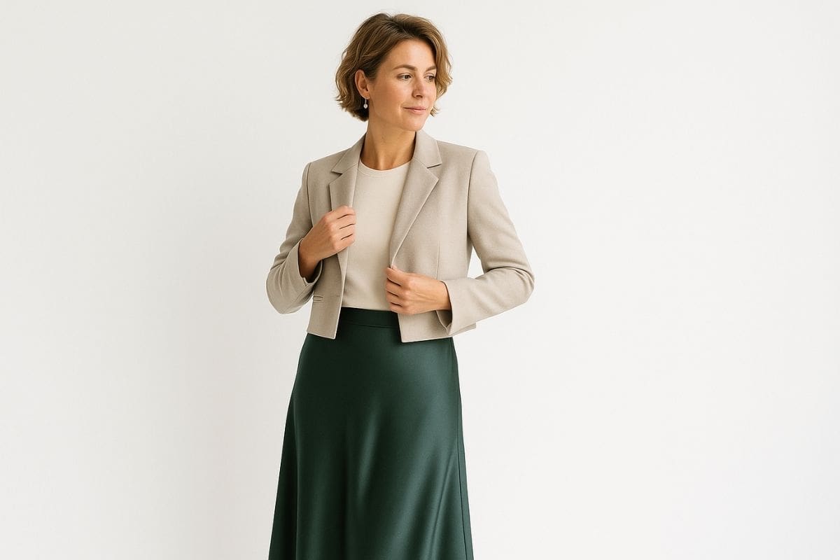 Donna con gonna e blazer