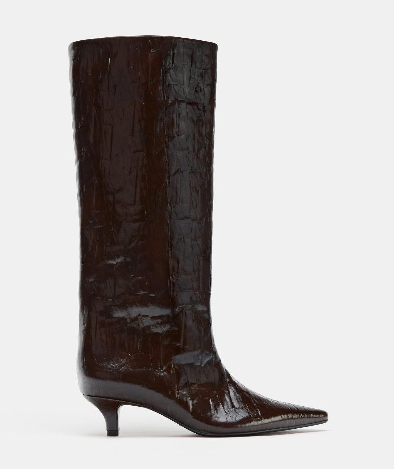 stivali zara bordeaux