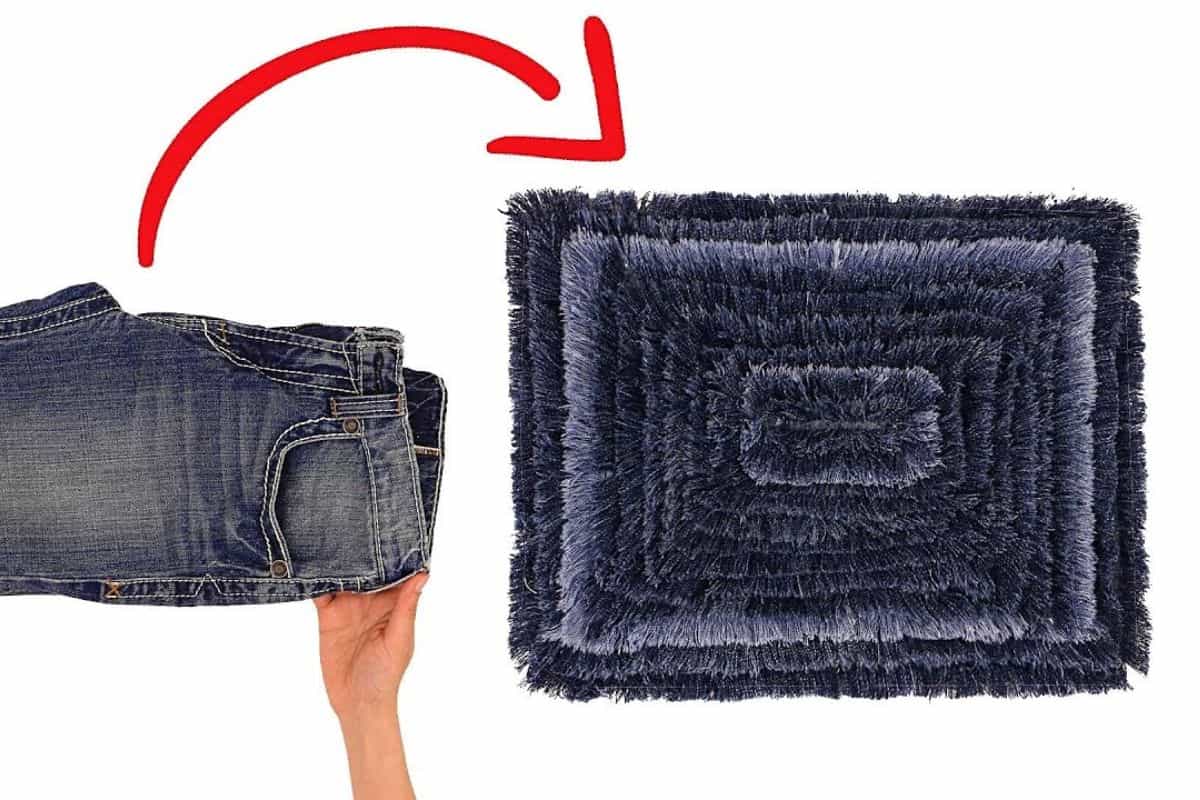 Come creare un morbidissimo tappeto da un vecchio paio di jeans