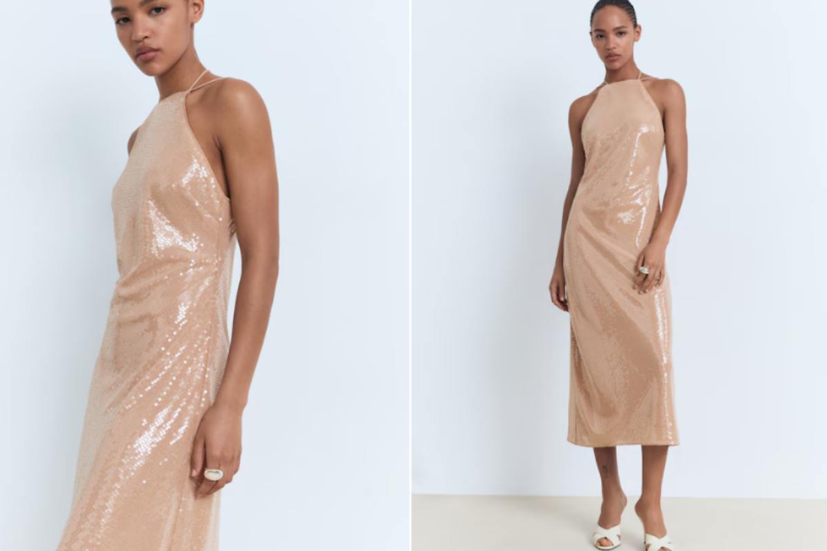 due secondi piani di donna con vestito rosa