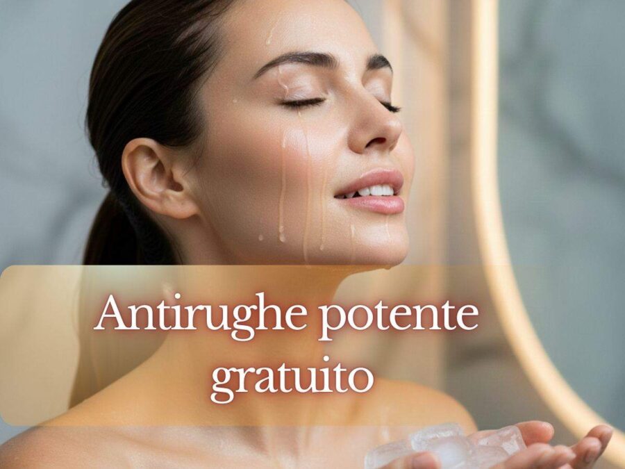 donna con viso bagnato