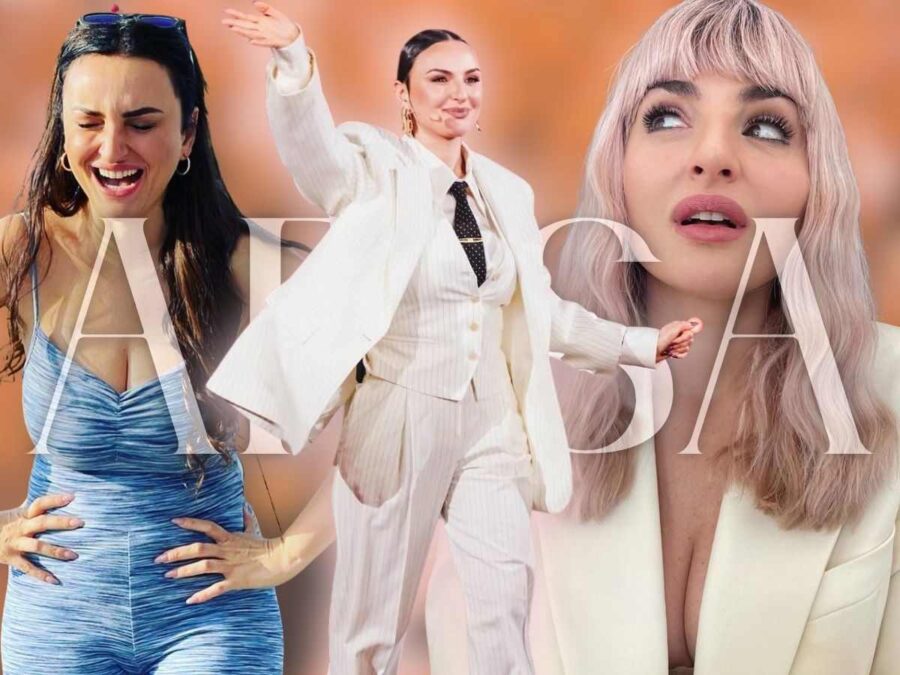 diverse foto di arisa mentre indossa parrucche