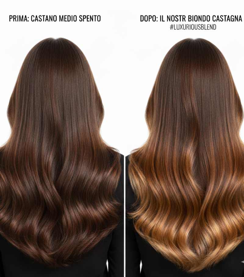 esempio prima e dopo con biondo castagna
