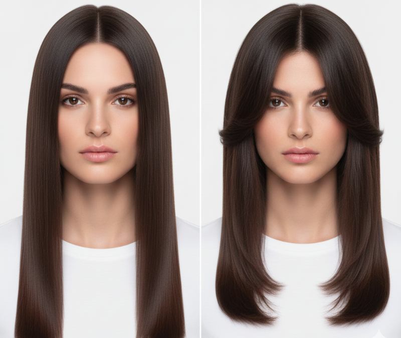 esempio botox cut su capelli lunghi