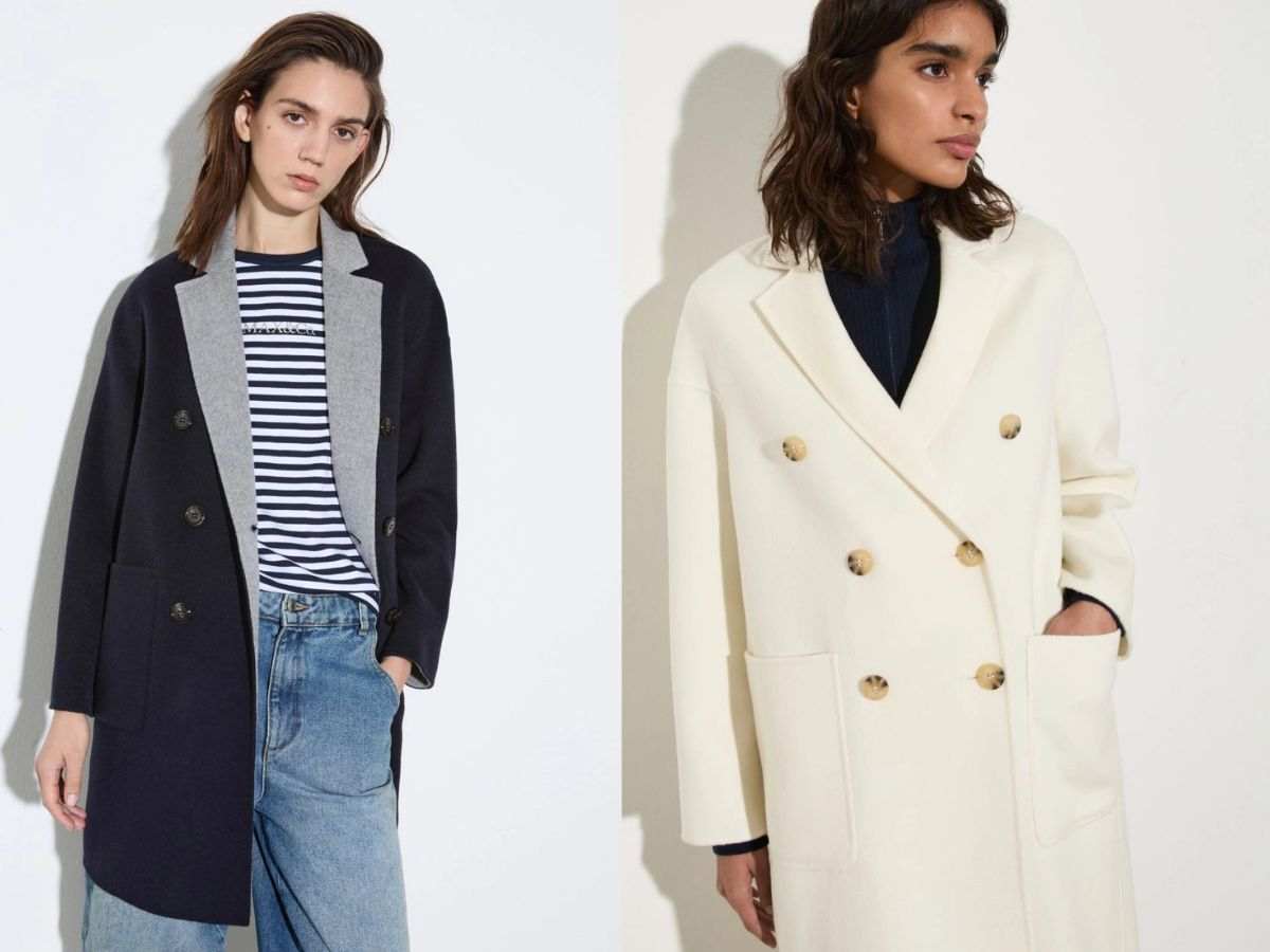 cappotto bianco max&co in lana e cappotto lana double blu