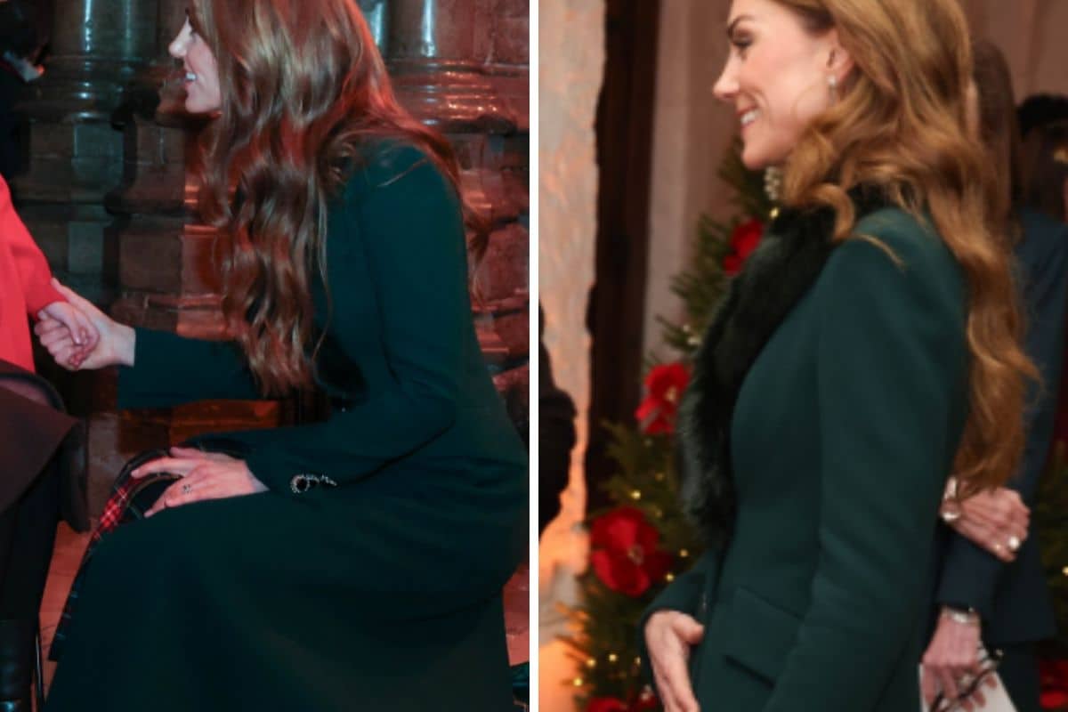 Kate Middleton con cappotto verde