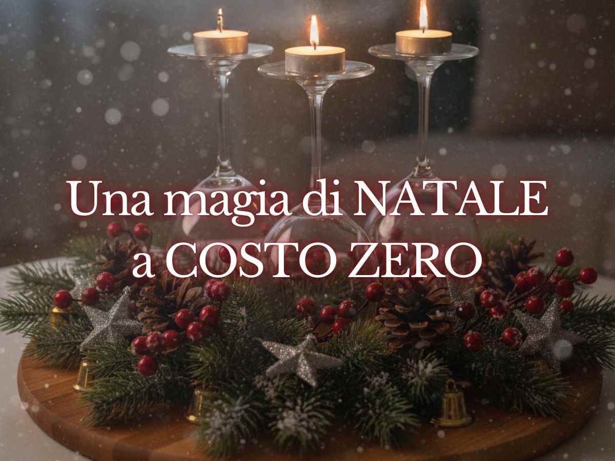 centrotavola natalizio con bicchieri