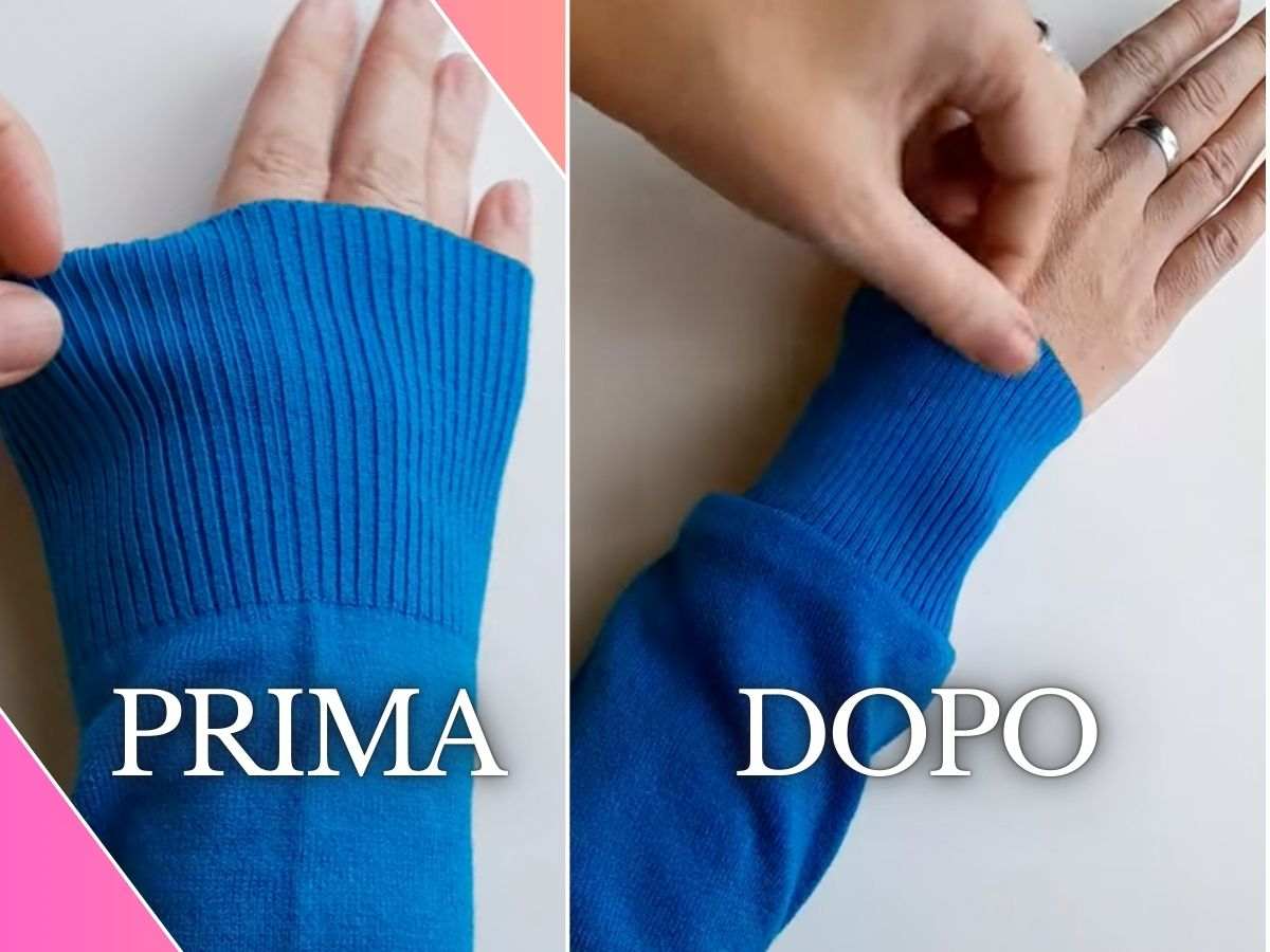 prima e dopo di una manica lunga e corta