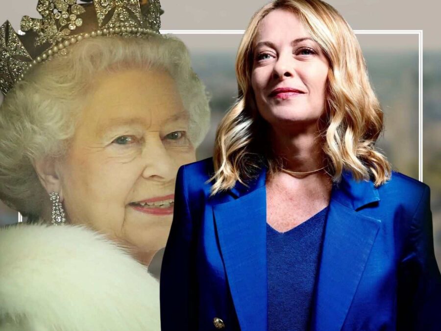 giorgia meloni e regina elisabetta windsor