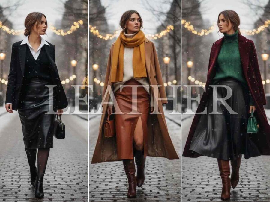 tipi di gonne invernali in pelle lunghezza media