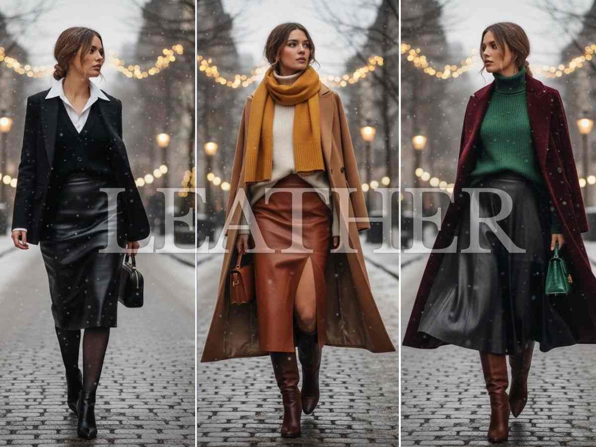 tipi di gonne invernali in pelle lunghezza media