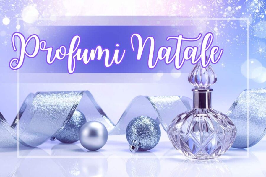 profumo con decori natalizi