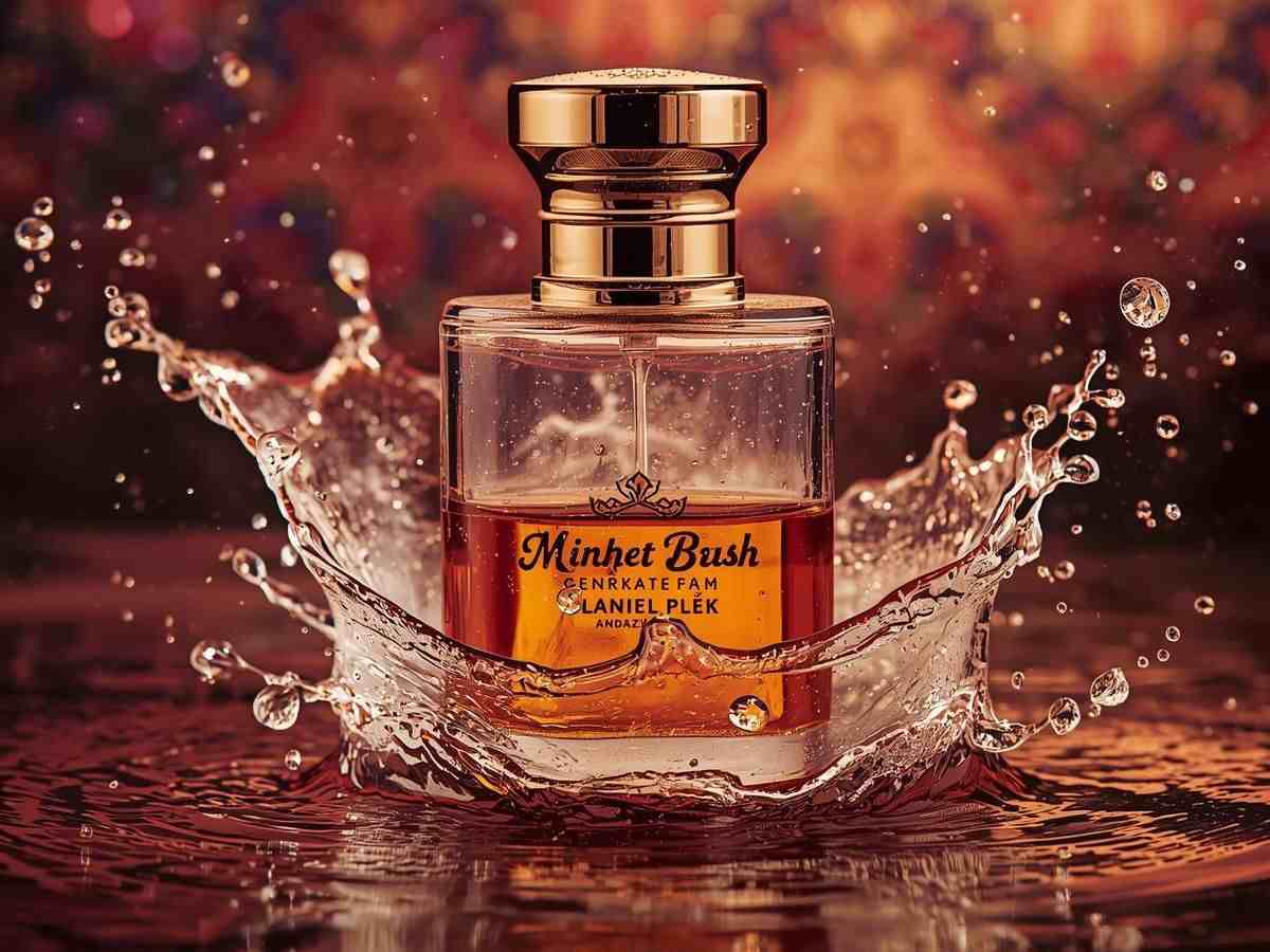 boccetta di profumo in una pozza di acqua