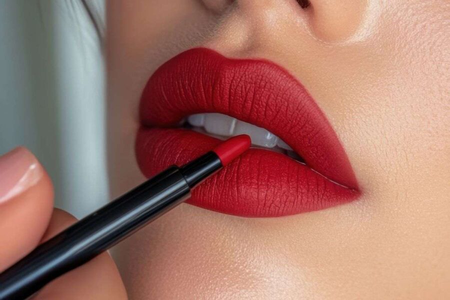 ragazza labbra rosse