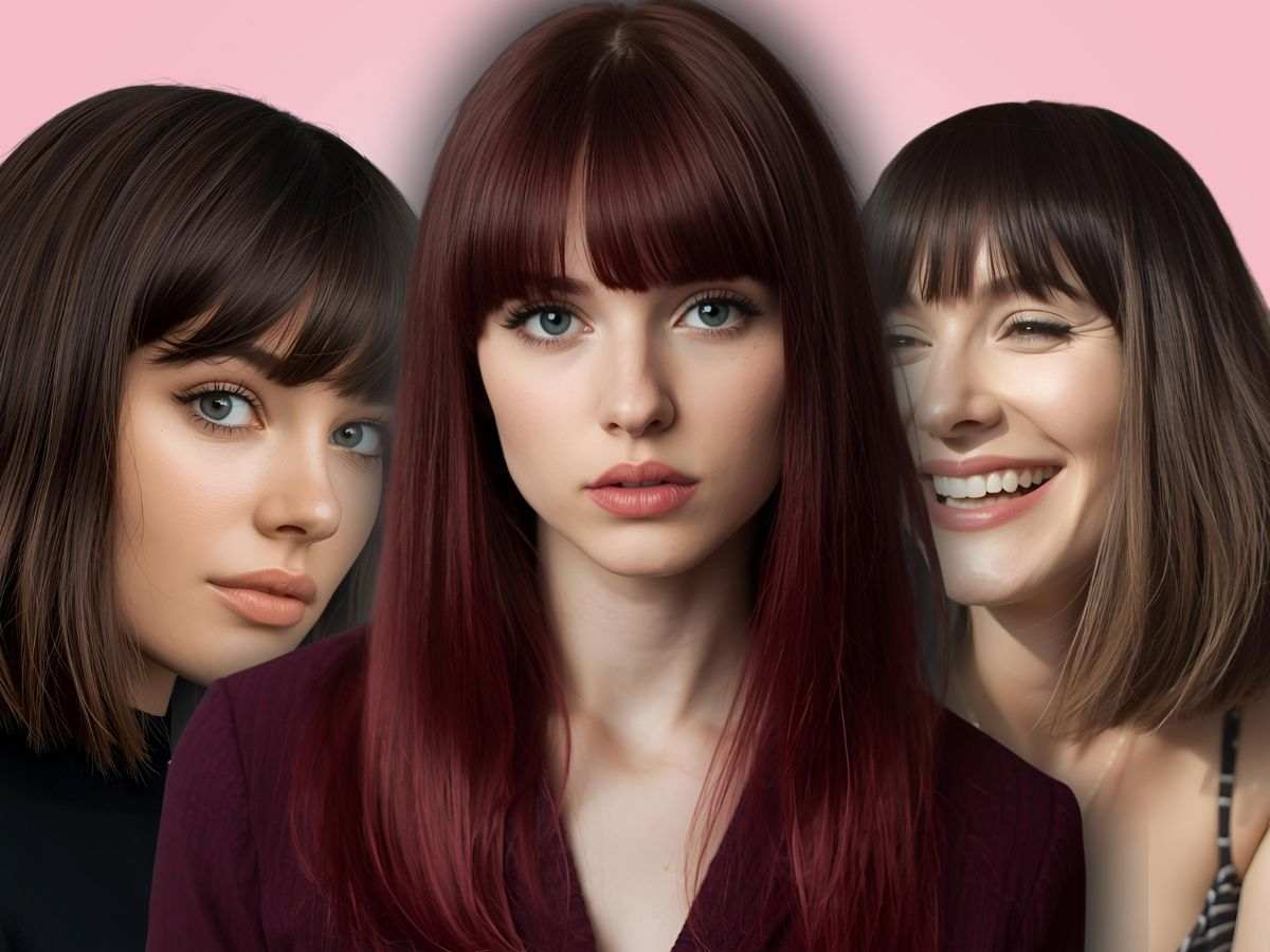 donne con tipi di tagli insieme a frangia