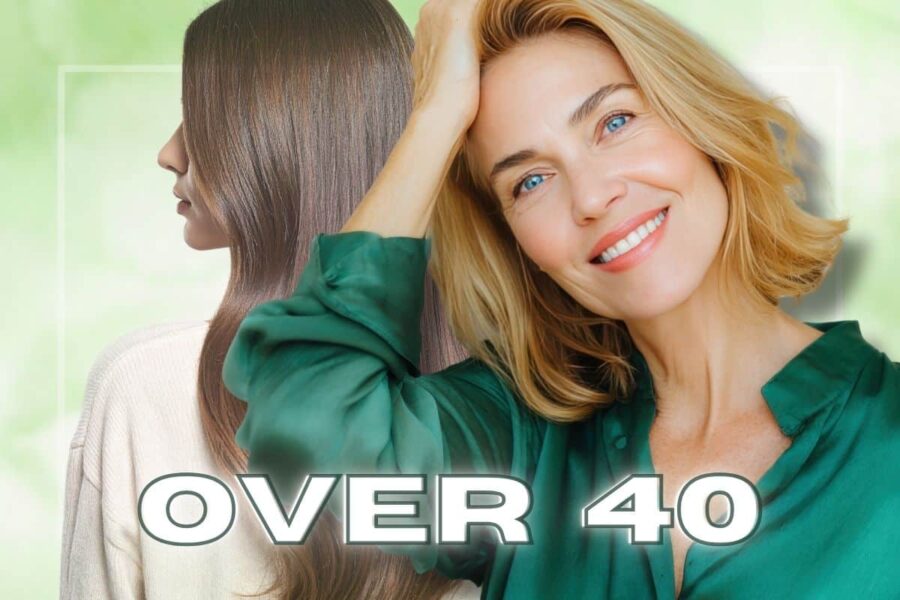 Donna in primo piano con capelli biondi