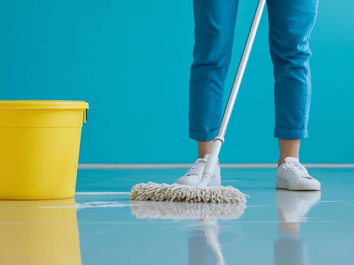 persona lava il pavimento
