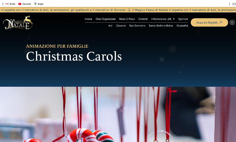 screenshot sito magicopaesedinatale