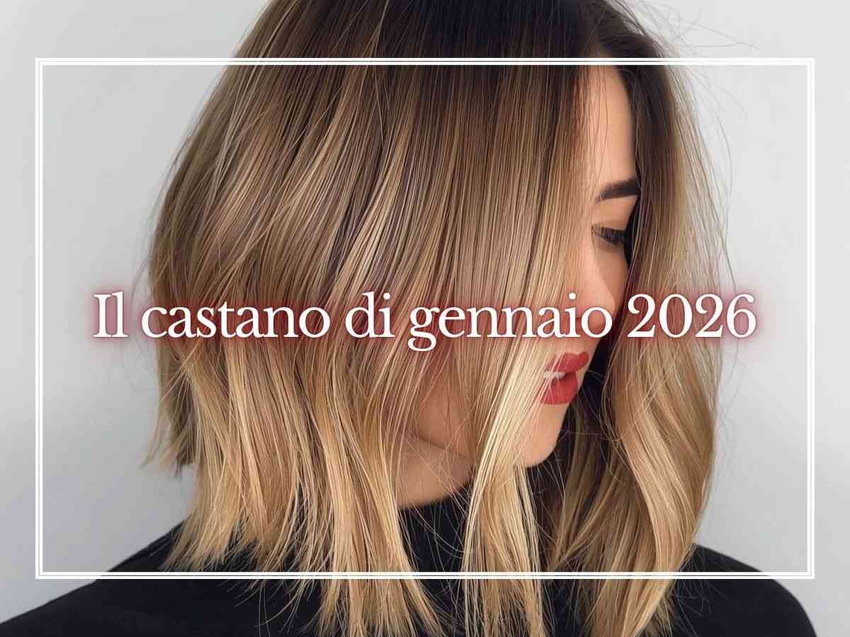 modella con capelli castani sfumati