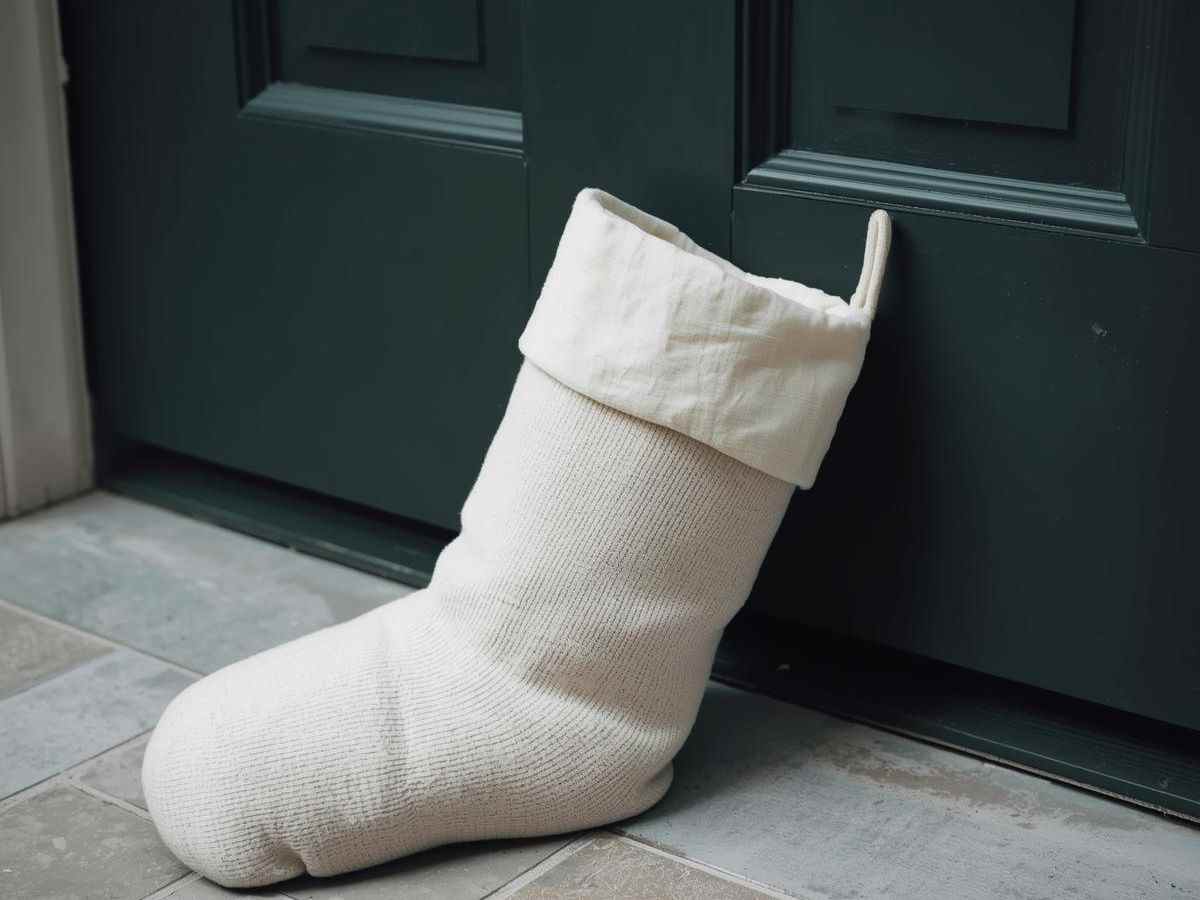 calza riempita e usata come fermaporte