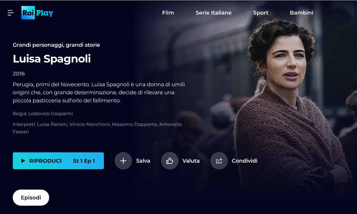 screenshot luisa spagnoli serie rai