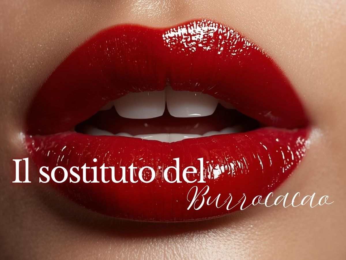 labbra rosso intenso carnose