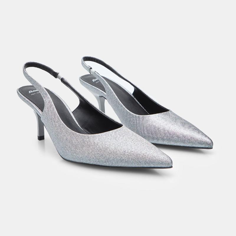 slingbacks bata argentate