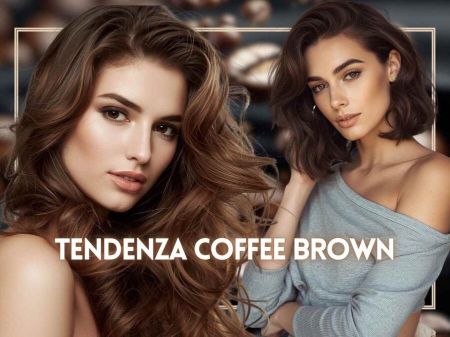 modelle con capelli castano color caffè