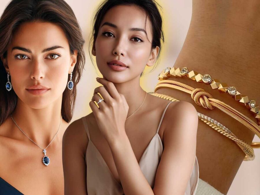 modelle indossano tipi di gioielli