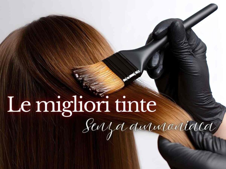 pennello da tinta su una ciocca