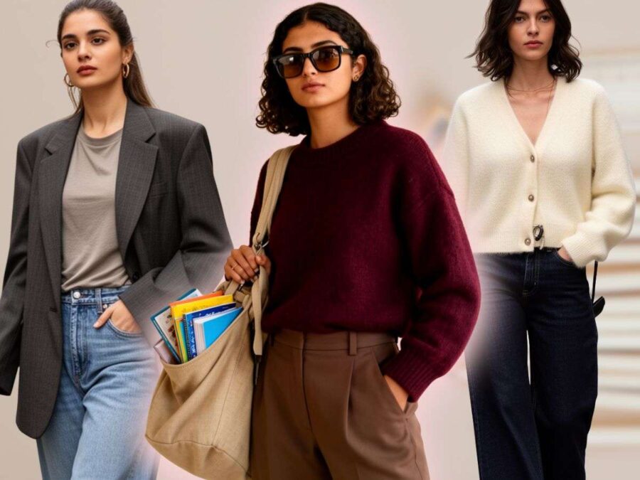 modelle indossano outfit adatti a isnegnanti